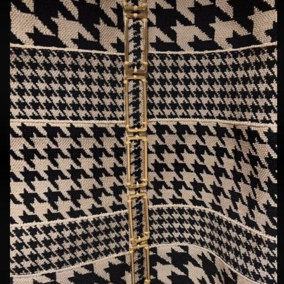 Hervé Léger High-Waisted Houndstooth Mini Skirt - Picture 10 of 11